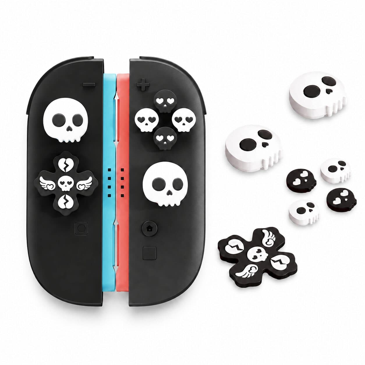 Jemdo Joy-Con 2 Controller Grip & Button Cap Set